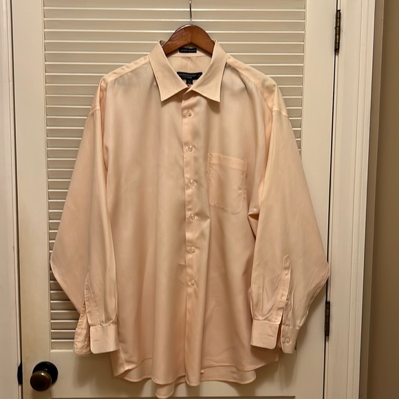 11. Pronto•Uomo Mens Dress Shirt in Light Peach - Picture 2 of 14